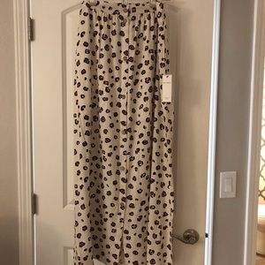 NWT beige leopard button down maxi skirt